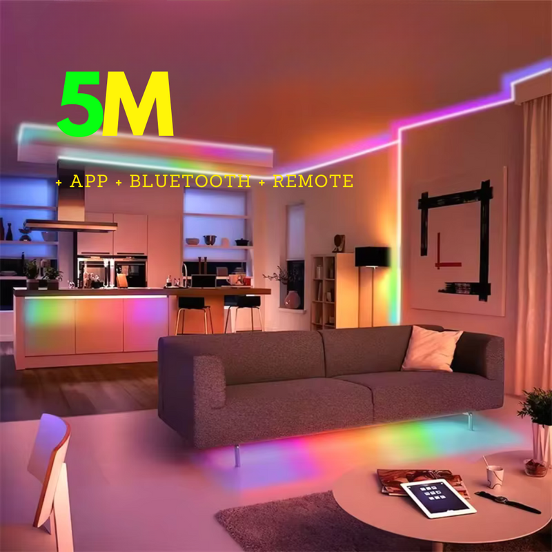 RGB Neon Strip with Bluetooth/Remote Control - Waterproof & Flexible