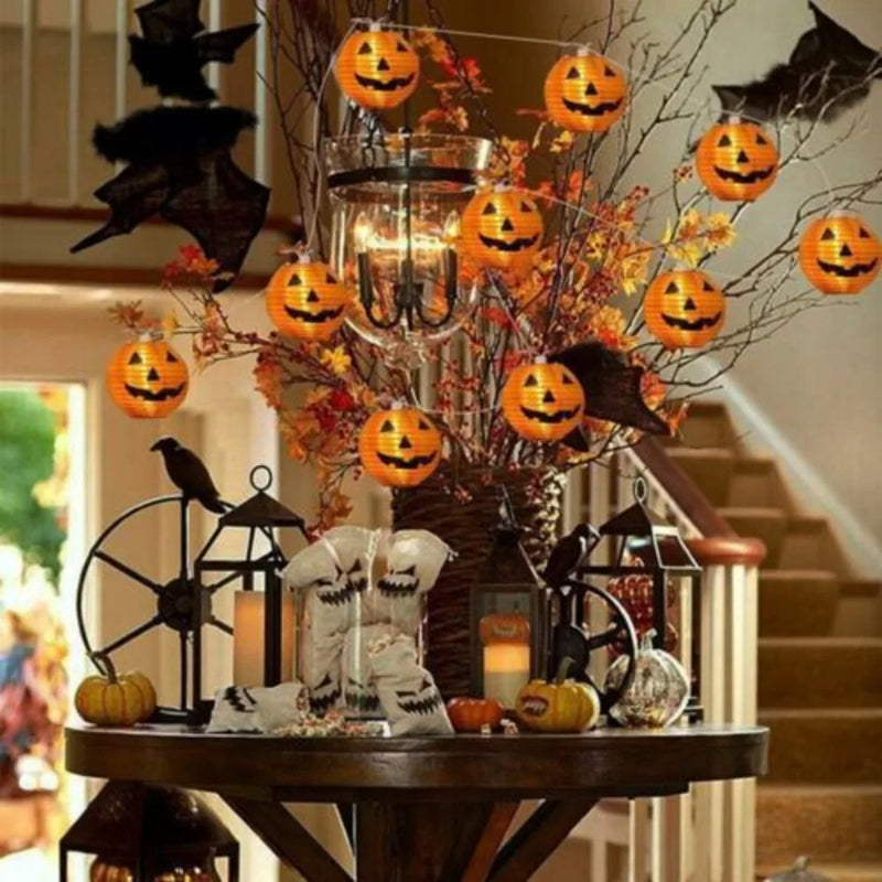 Halloween String Lights Pumpkin Lamp Light Up Indoor Outdoor Garden Party Decor