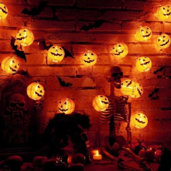 Halloween String Lights Pumpkin Lamp Light Up Indoor Outdoor Garden Party Decor