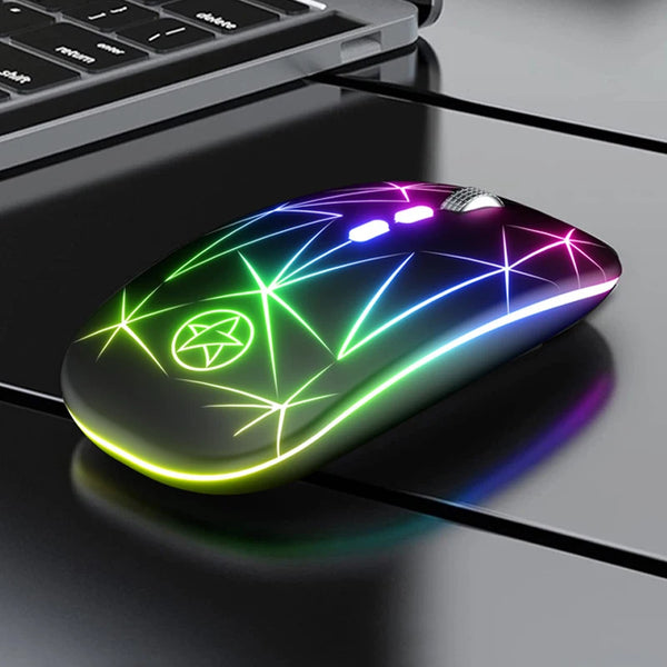 Rechargeable RGB Wireless Gaming Mouse - USB 2.4GHz, LED Backlit, Ergonomic