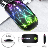 Rechargeable RGB Wireless Gaming Mouse - USB 2.4GHz, LED Backlit, Ergonomic