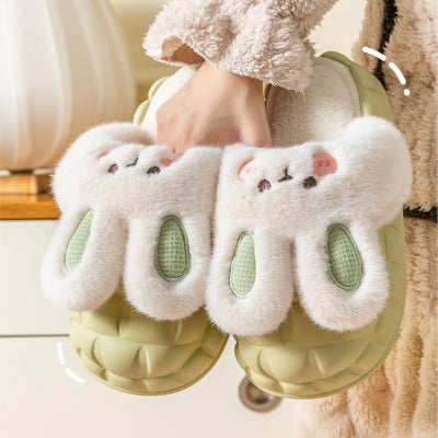 Removable Rabbit Designed Cotton Slippers