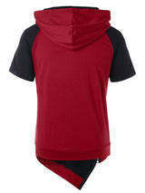 Short Sleeve Drawstring Hooded T-Shirt