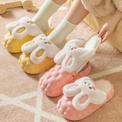 Removable Rabbit Designed Cotton Slippers