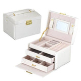 Multi-Compartment Large Capacity Jewelry Storage Box - White, Black, Pink, Purple