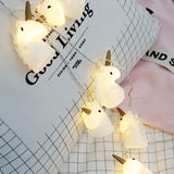 3D Unicorn LED Garland Lights